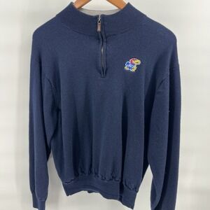 PETER MILLAR PERTH QUARTER-ZIP PULLOVER KANSAS UNIVERSITY JAYHAWKS Boys Xxl Wool